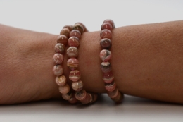 Rhodochrosite Bead Bracelet 8 mm