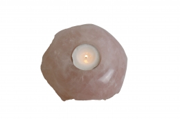 Teelicht Rosenquarz poliert