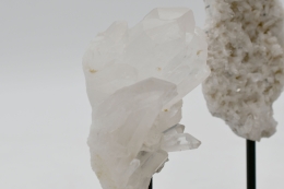 Crystal Quartz Cluster on Metal Stand