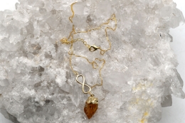 Necklace with Crystal Pendant Cut or Natural