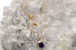 Necklace with Crystal Pendant Cut or Natural