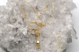 Necklace with Crystal Pendant Cut or Natural