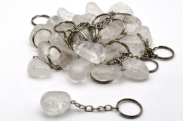 25 Schlsselanhnger Bergkristall Trommelstein