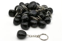 25 Schlsselanhnger Obsidian Trommelstein
