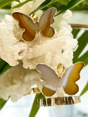 Achat Schmetterling Anh�nger Galvanisiert Natur