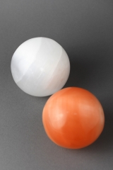 Selenit Kugeln orange