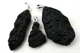 Tektite Pendant with Pin & Eyelet